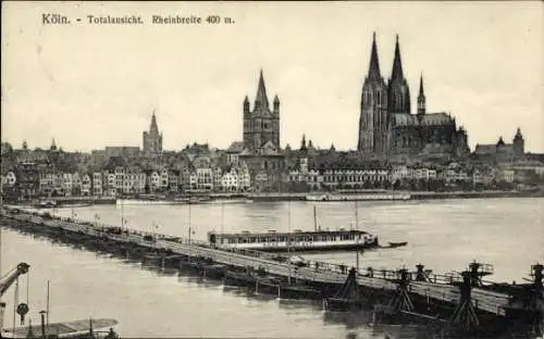 Ak Köln am Rhein, Teilansicht, Brücke, Rhein, Dom