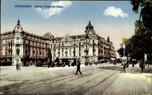 Ak Wiesbaden in Hessen, Kaiser Friedrich-Platz