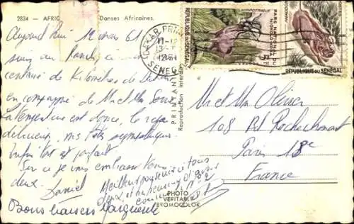 Ak Africa in Colors, tanzende Kinder in Tracht