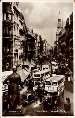 Ak London City, Cheapside, Buslinie 185
