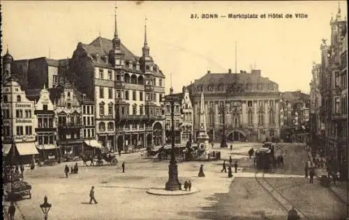 Ak Bonn am Rhein, Marktplatz, Rathaus