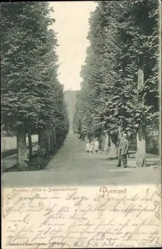 Ak Bad Pyrmont in Niedersachsen, Bomberg-Allee, Spelunkenturm