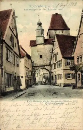 Ak Rothenburg ob der Tauber Mittelfranken, Röderbogen in der Röderstrasse