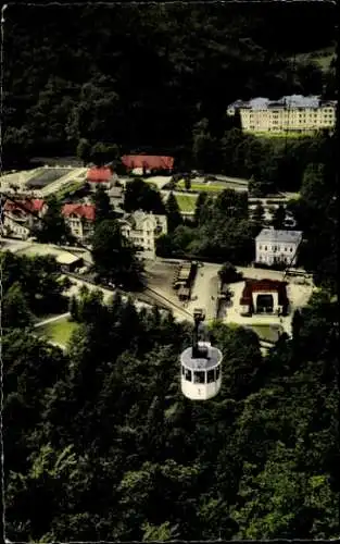 Ak Bad Harzburg am Harz, Schwebebahn, Talstation, Blick vom Burgberg