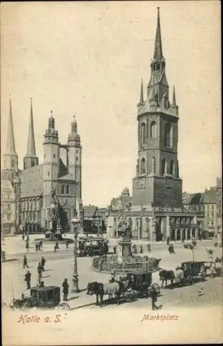 Ak Halle an der Saale, Marktplatz