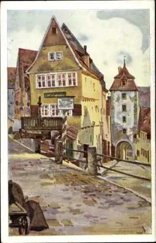 Künstler Litho Mutter, K., Rothenburg ob der Tauber Mittelfranken, Plönlein