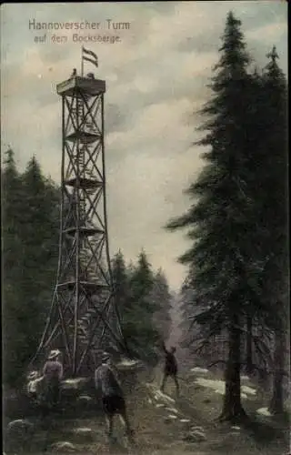 Künstler Ak Hahnenklee Goslar im Harz, Hannoverscher Turm auf dem Bocksberge