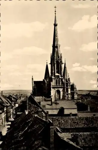 Ak Mühlhausen in Thüringen, Gesamtansicht, Rabenturm, Kirche