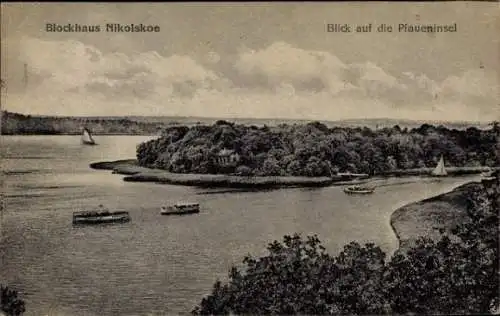 Ak Berlin Zehlendorf Wannsee, Nikolskoe, Pfaueninsel, Boote