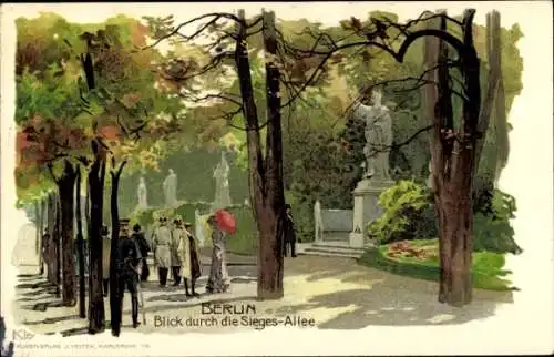 Künstler Litho Kley, Heinrich, Berlin Tiergarten, Siegesallee, Statuen