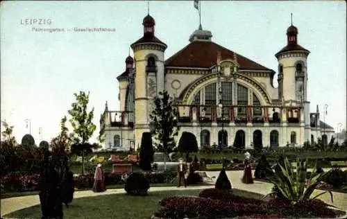 Ak Leipzig in Sachsen, Palmengarten, Gesellschaftshaus, Panorama