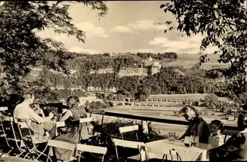 Ak Bad Kösen Naumburg an der Saale, Blick vom Himmelreich auf die Burg