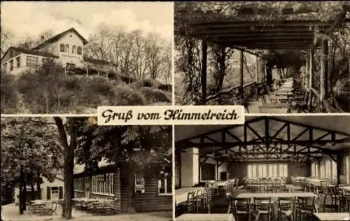 Ak Bad Kösen Naumburg an der Saale, Berggasthaus Himmelreich, Außenansicht, Terrasse, Innenansicht