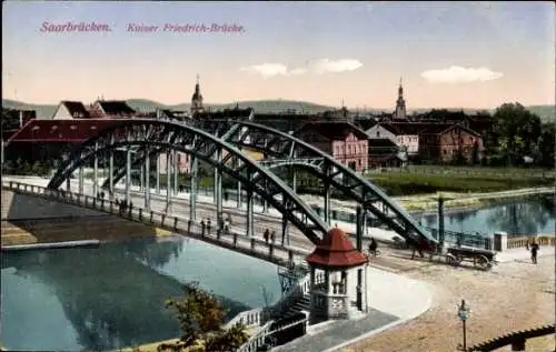 Ak Saarbrücken a.d. Saar, Kaiser Friedrich Brücke