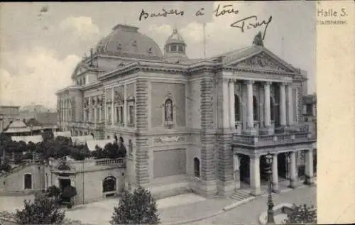 Ak Halle an der Saale, Stadttheater