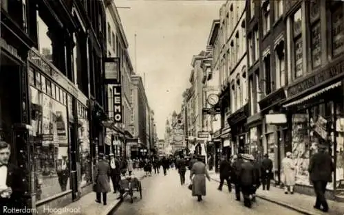 Ak Rotterdam Südholland Niederlande, Hoogstraat, Geschäfte