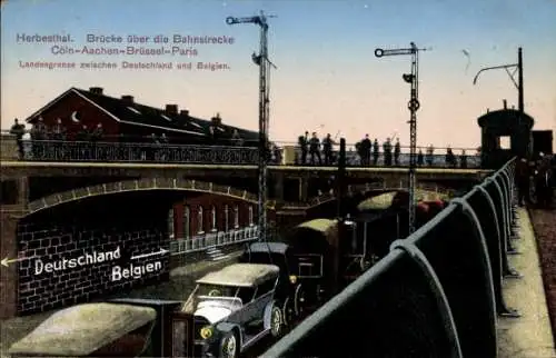 Ak Herbesthal Lontzen Wallonien Lüttich, Brücke über die Bahnstrecke Köln, Aachen, Brüssel, Paris