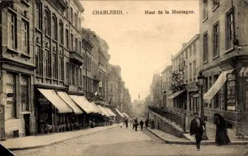 Ak Charleroi Wallonia Hennegau, Haut de la Montagne, Blick von der Straße