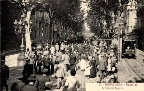 AK Barcelona Katalonien Spanien, Ramblas