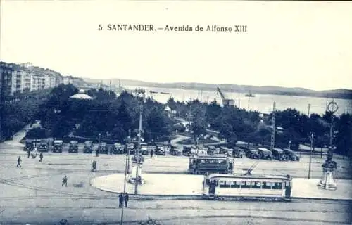 Ak Santander Kantabrien Spanien, Avenida de Alfonso XIII