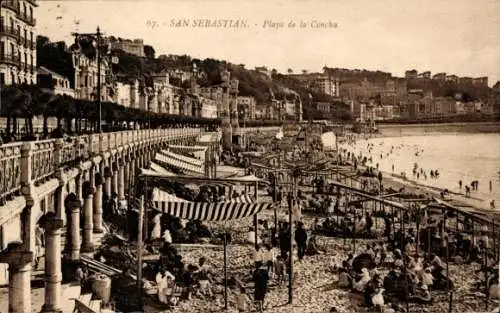 Ak Donostia San Sebastian Baskenland, Playa de la Concha