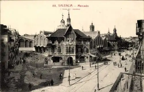 Ak Valencia Stadt Spanien, Mercado