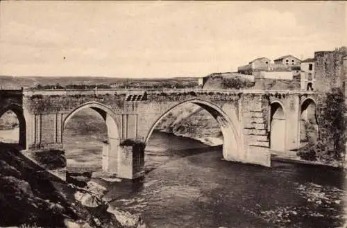 Ak Toledo Castilla La Mancha Spanien, Puente de San Martin