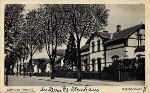 Ak Lübtheen in Mecklenburg, Bahnhofstraße, Haus-Nr. 7, Dr. Obenhaus