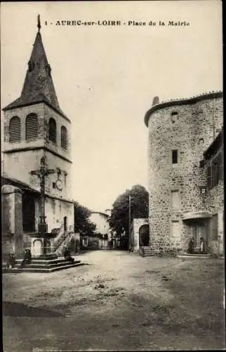 Ak Aurec sur Loire Haute Loire, Place de la Mairie