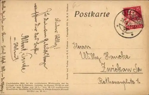 Scherenschnitt Künstler Ak Diefenbach, Per aspera ad astra, Teilbild 16, Kamel, Affen