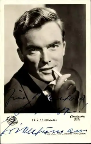 Ak Schauspieler Erik Schumann, Portrait, Autogramm