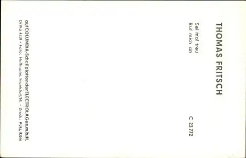 Ak Schauspieler Thomas Fritsch, Portrait, Autogramm