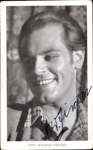 Ak Schauspieler Otto Wilhelm Fischer, Portrait, Autogramm