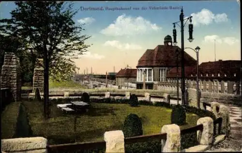 Ak Dortmund im Ruhrgebiet, Hauptbahnhof von der Vehmlinde Bastei