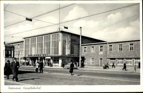 Ak Dortmund im Ruhrgebiet, Hauptbahnhof, Straßenseite