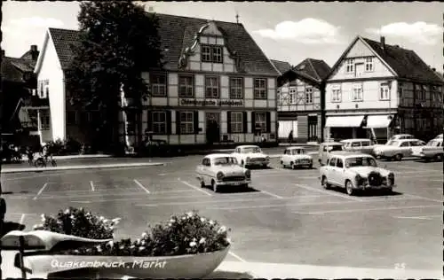 Ak Quakenbrück in Niedersachsen, Markt, Landesbank