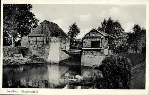 Ak Nordhorn in der Grafschaft Bentheim, Wassermühle, Ruderboot