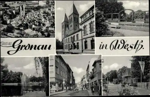 Ak Gronau in Westfalen, Kath. Kirche, Neustraße, Grenzübergang