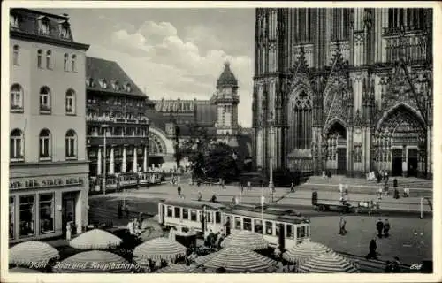 Ak Köln am Rhein, Dom und Hauptbahnhof