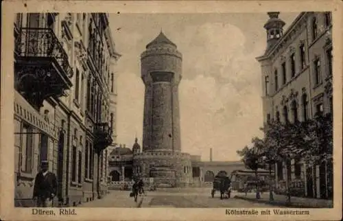 Ak Düren im Rheinland, Kölnstraße mit Wasserturm