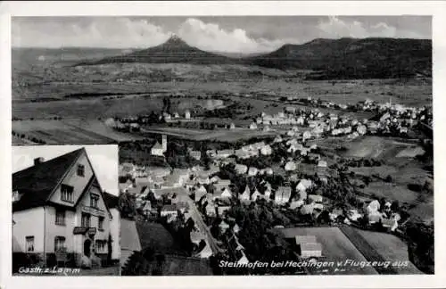 Ak Steinhofen Bisingen im Zollernalbkreis, Fliegeraufnahme, Gasthof zum Lamm, Inh. Karl Haas