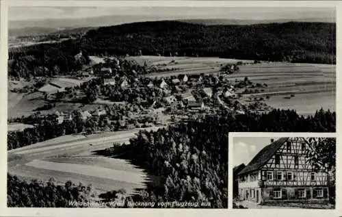 Ak Waldenweiler Althütte Baden Württemberg, Fliegeraufnahme, Gasthaus zum Lamm, Bes. Karl Heinrich