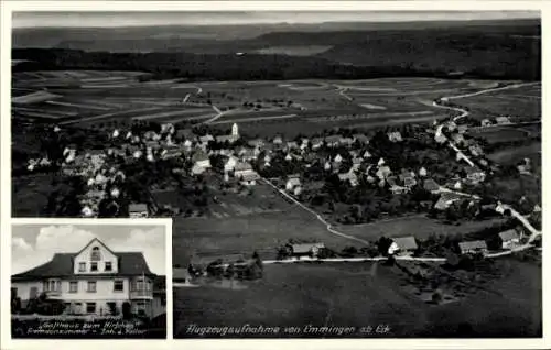 Ak Emmingen ab Egg Liptingen in Baden, Fliegeraufnahme, Gasthaus zum Hirschen