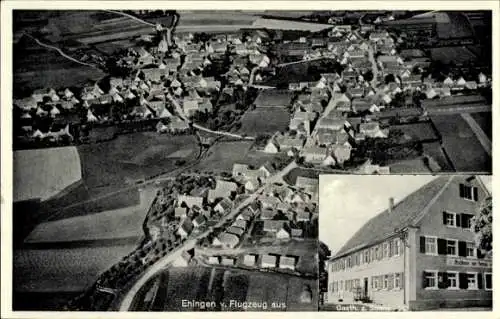 Ak Ehingen an der Donau, Fliegeraufnahme, Gasthaus z. Sonne