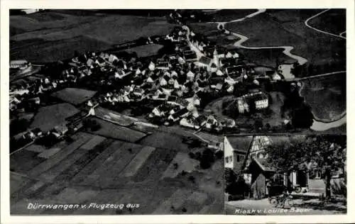 Ak Dürrwangen Balingen in Württemberg, Fliegeraufnahme, Kiosk v. Louise Bauer