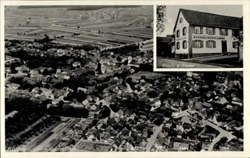 Ak Kürzell Meißenheim am Rhein Baden, Fliegeraufnahme, Gasthaus zur Sonne