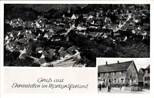 Ak Ehrenstetten Ehrenkirchen im Breisgau, Fliegeraufnahme, Gasthaus zum Löwen