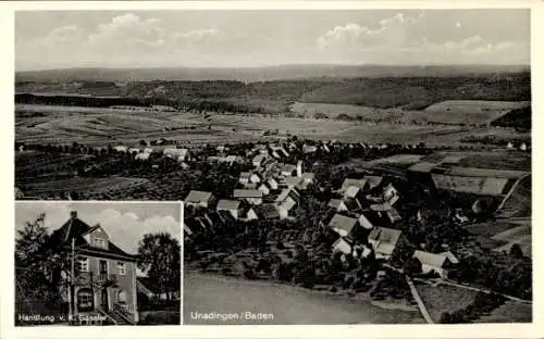 Ak Unadingen Löffingen im Schwarzwald, Fliegeraufnahme, Geschäftshaus K. Gänsler