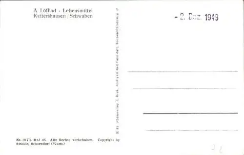 Ak Kettershausen in Schwaben, Fliegeraufnahme, Geschäftshaus A. Löfflad