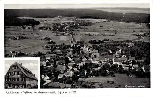 Ak Loßburg im Schwarzwald, Fliegeraufnahme, Gasthaus zum Bären